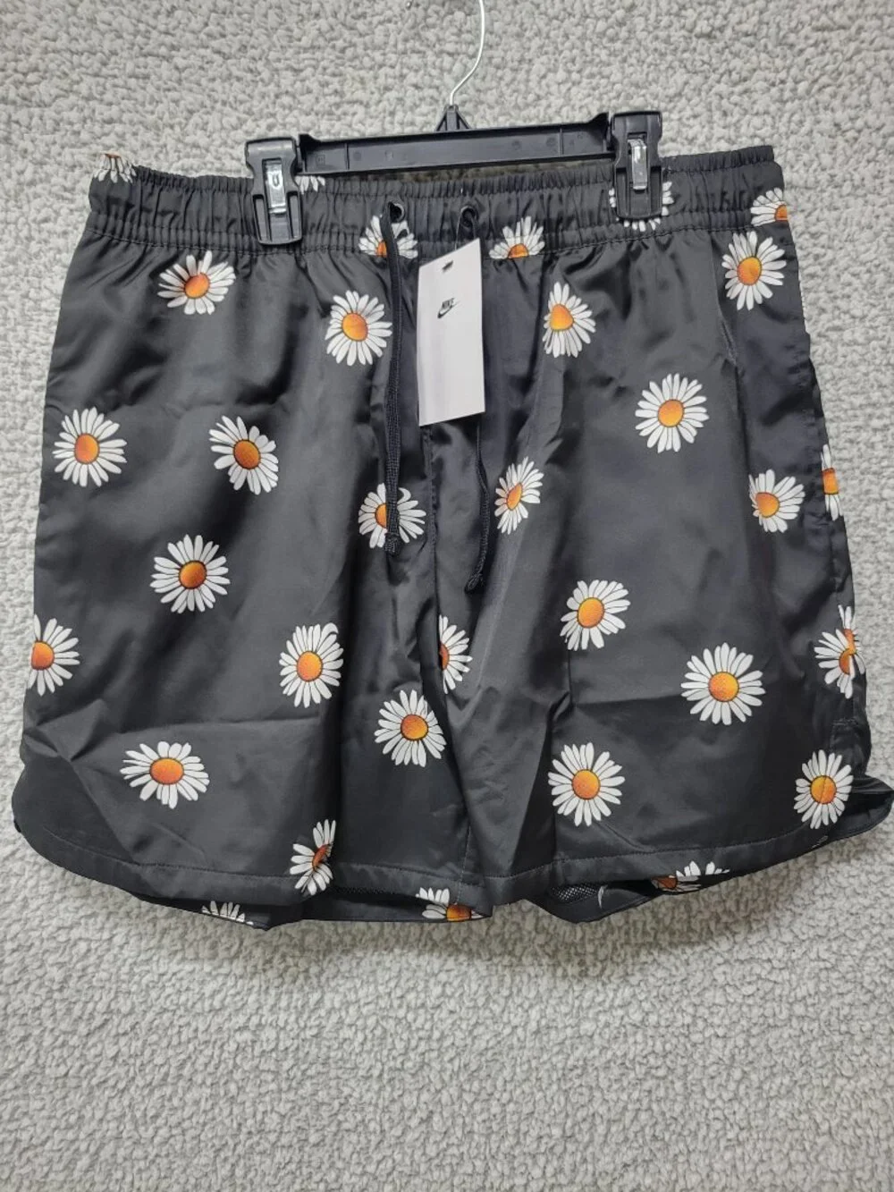 Nike Black Daisy Print Athletic Shorts